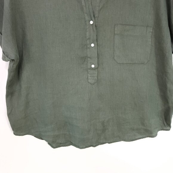 Grayson by Frank & Eileen Linen Shirt Womens Size 03 Half Button Front Top - Picture 12 of 13